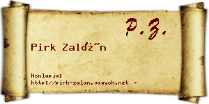 Pirk Zalán névjegykártya