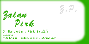 zalan pirk business card